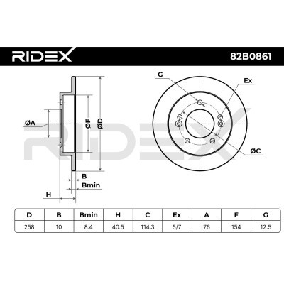 Tarcza hamulcowa RIDEX 82B0861 82B0861 - foto 3
