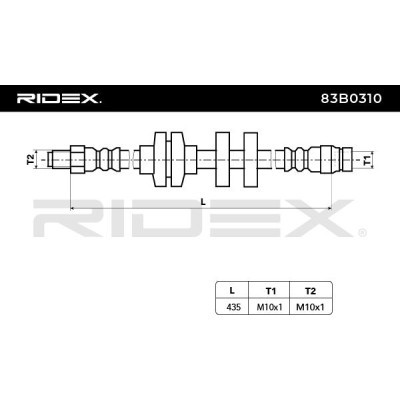 Przewód hamulcowy elast RIDEX 83B0310 83B0310 - foto 6