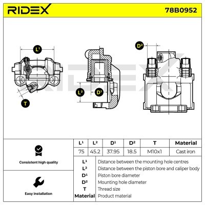 Zacisk Hamulcowy RIDEX 78B0952 78B0952 - foto 3