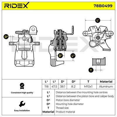 Zacisk Hamulcowy RIDEX 78B0499 78B0499 - foto 2
