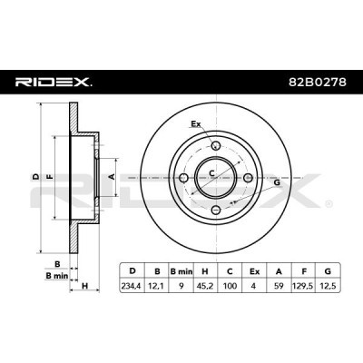 Tarcza hamulcowa RIDEX 82B0278 82B0278 - foto 3
