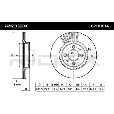 Tarcza hamulcowa RIDEX 82B0814 82B0814 - foto 4