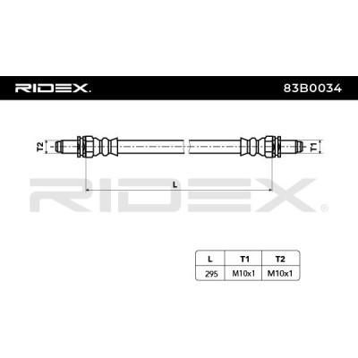 Przewód hamulcowy elast RIDEX 83B0034 83B0034 - foto 3
