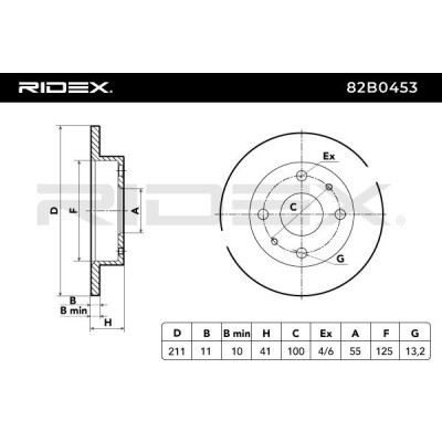 Tarcza hamulcowa RIDEX 82B0453 82B0453 - foto 5