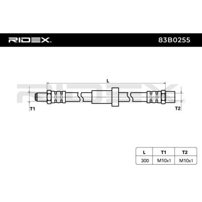 Przewód hamulcowy elast RIDEX 83B0255 83B0255 - foto 4