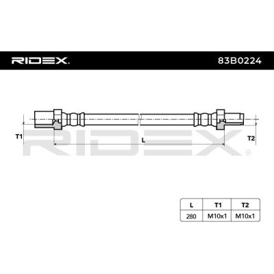 Przewód hamulcowy elast RIDEX 83B0224 83B0224 - foto 3
