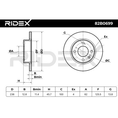 Tarcza hamulcowa RIDEX 82B0699 82B0699 - foto 3