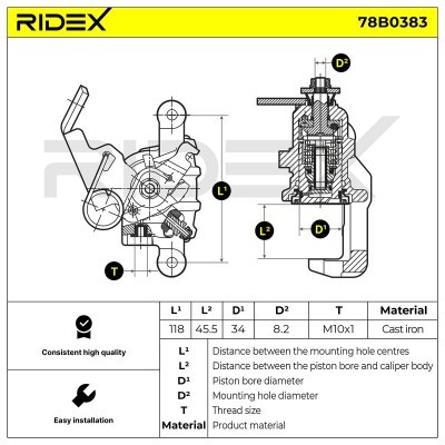 Zacisk Hamulcowy RIDEX 78B0383 78B0383 - foto 5