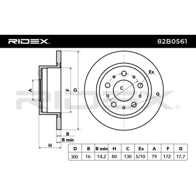 Tarcza hamulcowa RIDEX 82B0561 82B0561 - foto 3