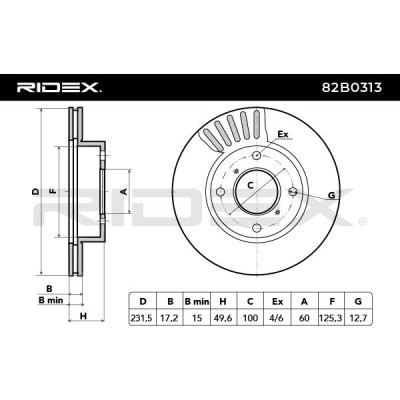 Tarcza hamulcowa RIDEX 82B0313 82B0313 - foto 5