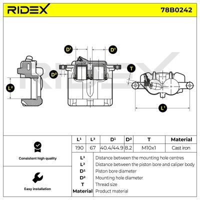 Zacisk Hamulcowy RIDEX 78B0242 78B0242 - foto 6