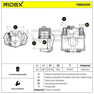 Zacisk Hamulcowy RIDEX 78B0091 78B0091 - foto 5
