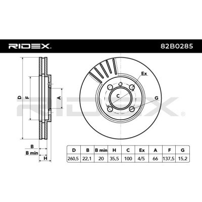Tarcza hamulcowa RIDEX 82B0285 82B0285 - foto 9