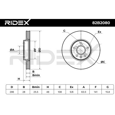 Tarcza hamulcowa RIDEX 82B2080 82B2080 - foto 7