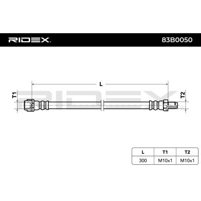 Przewód hamulcowy elast RIDEX 83B0050 83B0050 - foto 3