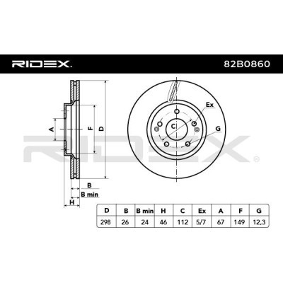 Tarcza hamulcowa RIDEX 82B0860 82B0860 - foto 3
