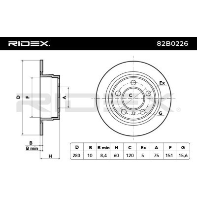 Tarcza hamulcowa RIDEX 82B0226 82B0226 - foto 4