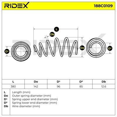 Sprężyna Zawieszenia RIDEX 188C0109 188C0109 - foto 5