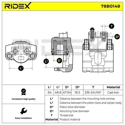 Zacisk Hamulcowy RIDEX 78B0148 78B0148 - foto 4