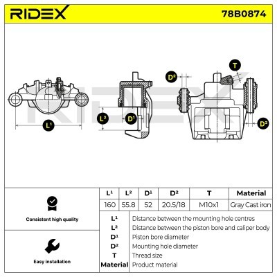 Zacisk Hamulcowy RIDEX 78B0874 78B0874 - foto 6