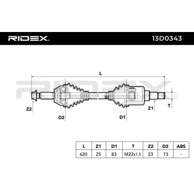 Półoś Napędowa RIDEX 13D0343 13D0343 - foto 6