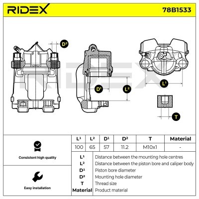 Zacisk Hamulcowy RIDEX 78B1533 78B1533 - foto 3