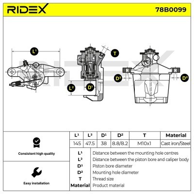 Zacisk Hamulcowy RIDEX 78B0099 78B0099 - foto 4