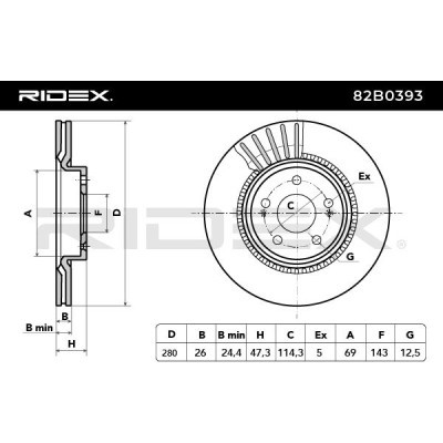 Tarcza hamulcowa RIDEX 82B0393 82B0393 - foto 7