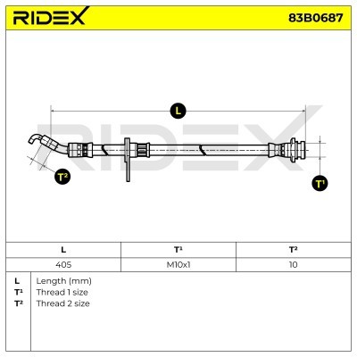 Przewód hamulcowy elast RIDEX 83B0687 83B0687 - foto 5