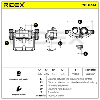 Zacisk Hamulcowy RIDEX 78B1341 78B1341 - foto 5