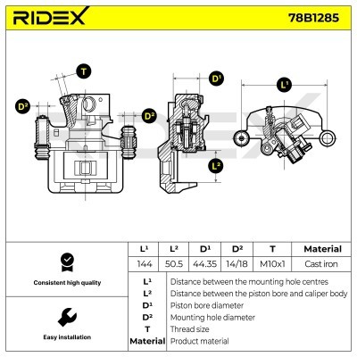 Zacisk Hamulcowy RIDEX 78B1285 78B1285 - foto 6