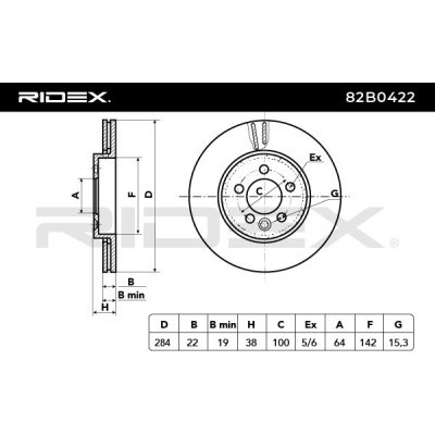 Tarcza hamulcowa RIDEX 82B0422 82B0422 - foto 5