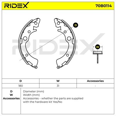Klocki hamulcowe RIDEX 70B0114 70B0114 - foto 2