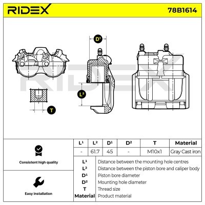 Zacisk Hamulcowy RIDEX 78B1614 78B1614 - foto 6