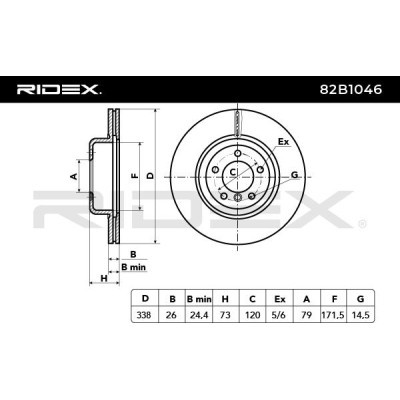 Tarcza hamulcowa RIDEX 82B1046 82B1046 - foto 3