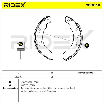 Klocki hamulcowe RIDEX 70B0311 70B0311 - foto 5