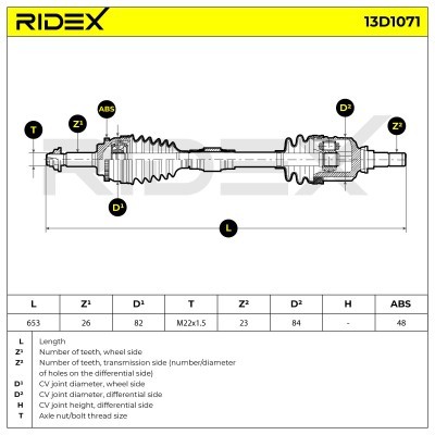Półoś Napędowa RIDEX 13D1071 13D1071 - foto 7