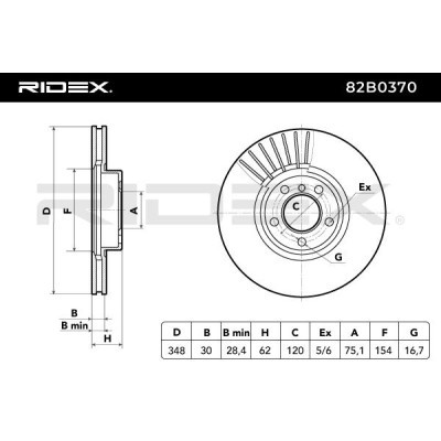 Tarcza hamulcowa RIDEX 82B0370 82B0370 - foto 6