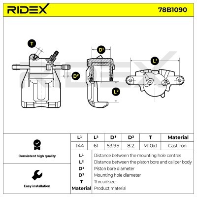 Zacisk Hamulcowy RIDEX 78B1090 78B1090 - foto 5