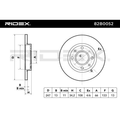 Tarcza hamulcowa RIDEX 82B0052 82B0052 - foto 3