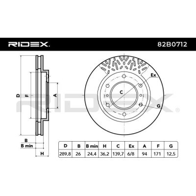 Tarcza hamulcowa RIDEX 82B0712 82B0712 - foto 3