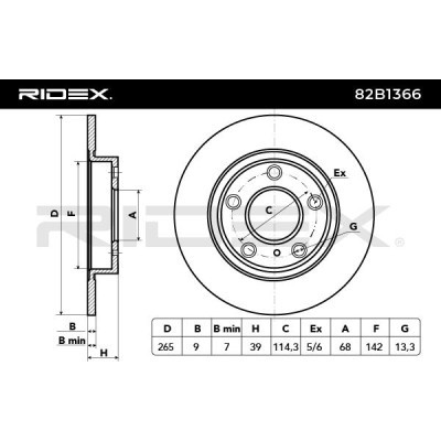Tarcza hamulcowa RIDEX 82B1366 82B1366 - foto 5