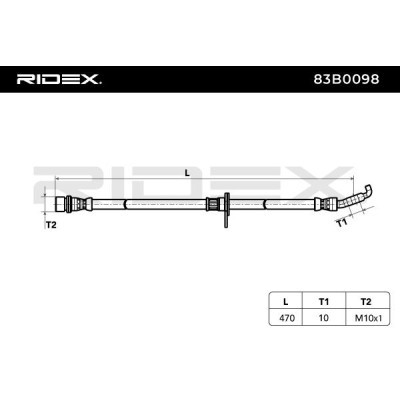 Przewód hamulcowy elast RIDEX 83B0098 83B0098 - foto 3