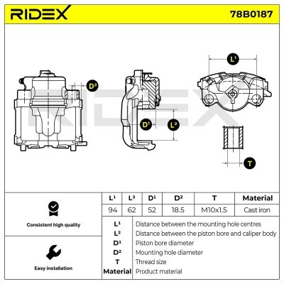 Zacisk Hamulcowy RIDEX 78B0187 78B0187 - foto 5