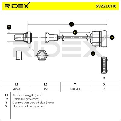 Sonda Lambda RIDEX 3922L0118 3922L0118 - foto 6