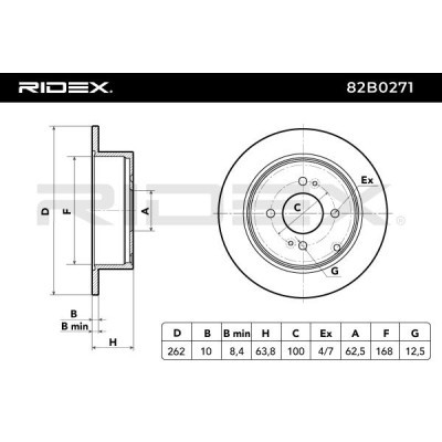 Tarcza hamulcowa RIDEX 82B0271 82B0271 - foto 5
