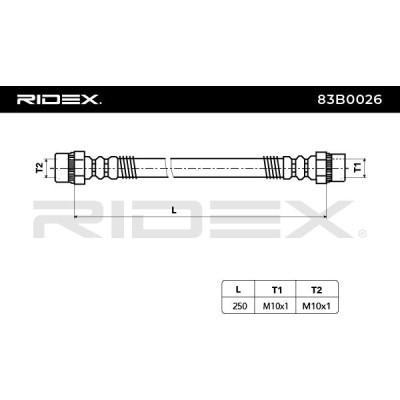 Przewód hamulcowy elast RIDEX 83B0026 83B0026 - foto 3