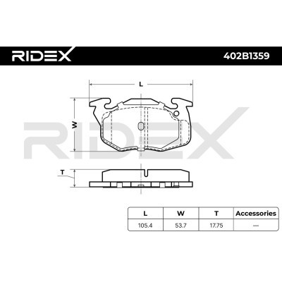 Klocki hamulcowe RIDEX 402B1359 402B1359 - foto 6