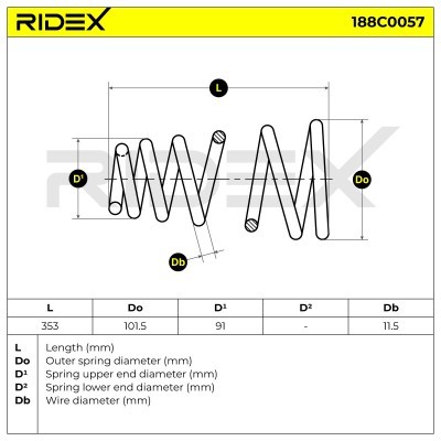 Sprężyna Zawieszenia RIDEX 188C0057 188C0057 - foto 4