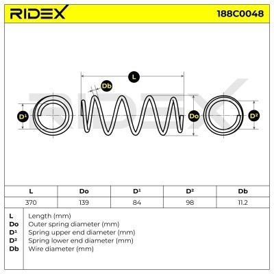 Sprężyna Zawieszenia RIDEX 188C0048 188C0048 - foto 2